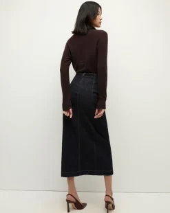 Coleta V-Neck Cashmere Sweater in Dark Chocolate