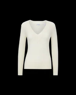 Coleta V-Neck Cashmere Sweater in Ivory