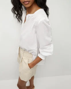 Constanza Button-Down Top in White
