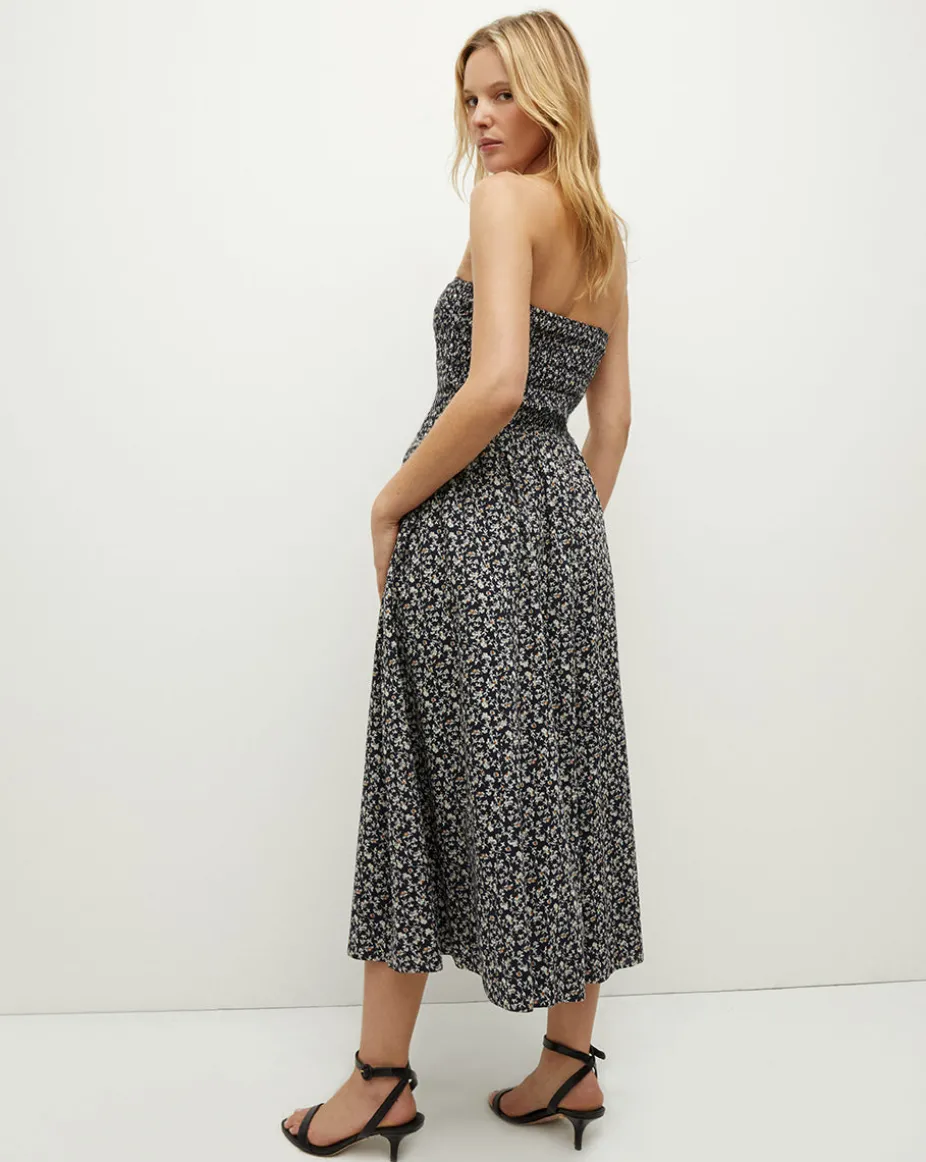 Cornelia Smocked Dress in Navy Multi