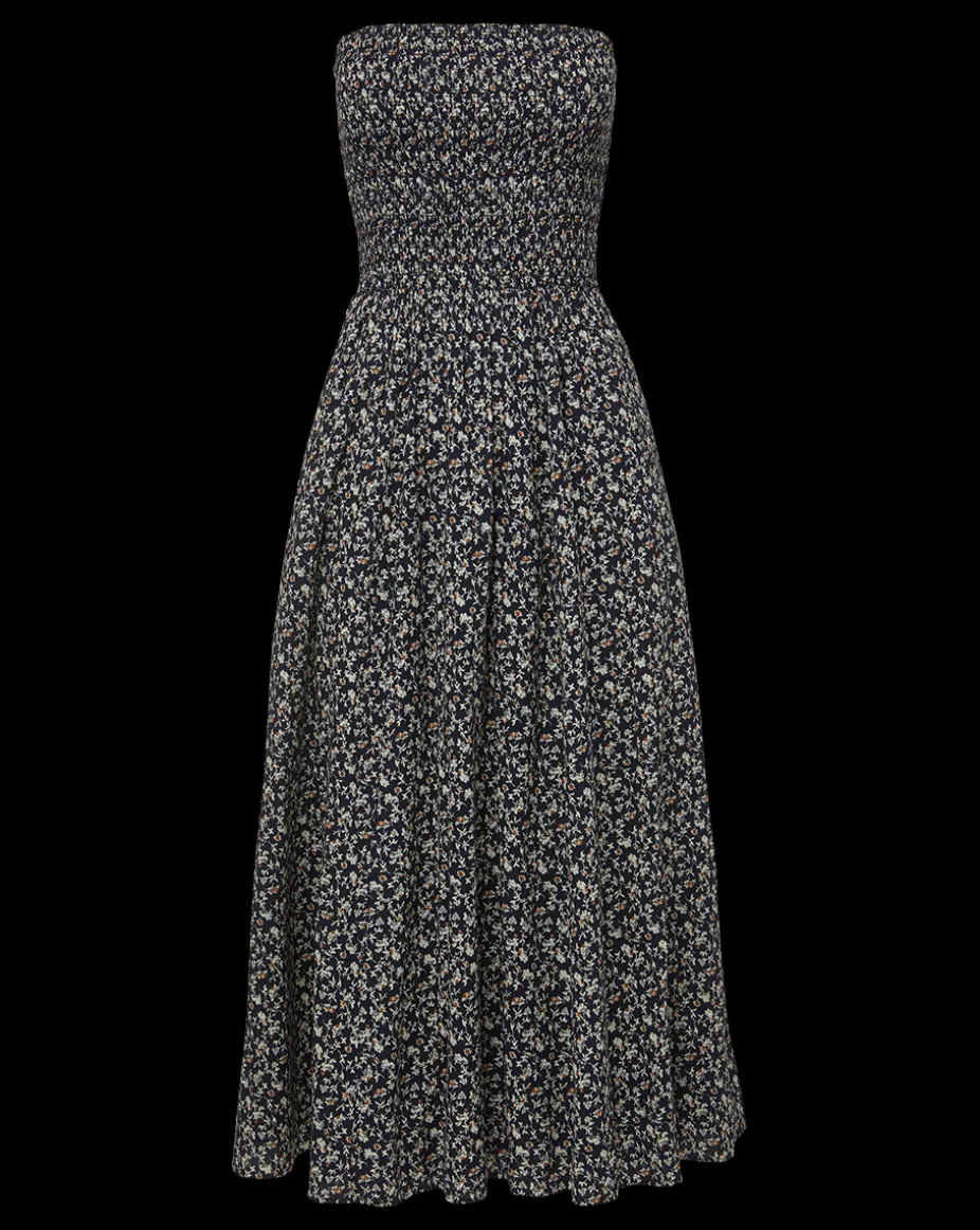 Cornelia Smocked Dress in Navy Multi