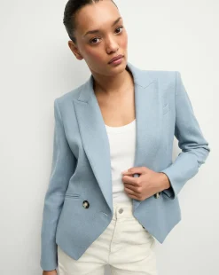 Cropped Rickie Dickey Jacket in Heather Smoke Blue