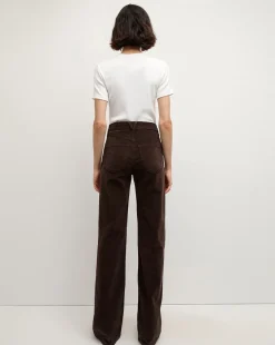 Crosbie Corduroy Wide-Leg Pant in Dark Chocolate