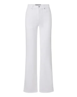 Crosbie Patch Pockets Slim Wide-Leg Jean in White