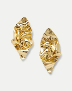 Crumpled Gold Earring in Gold