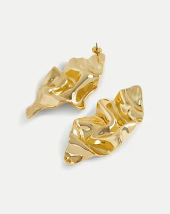 Crumpled Gold Earring in Gold