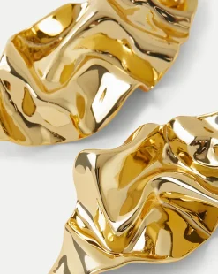 Crumpled Gold Earring in Gold