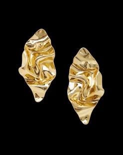 Crumpled Gold Earring in Gold