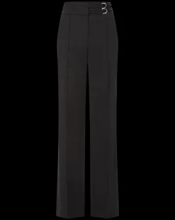 Cruz Stretch-Linen Pants in Black
