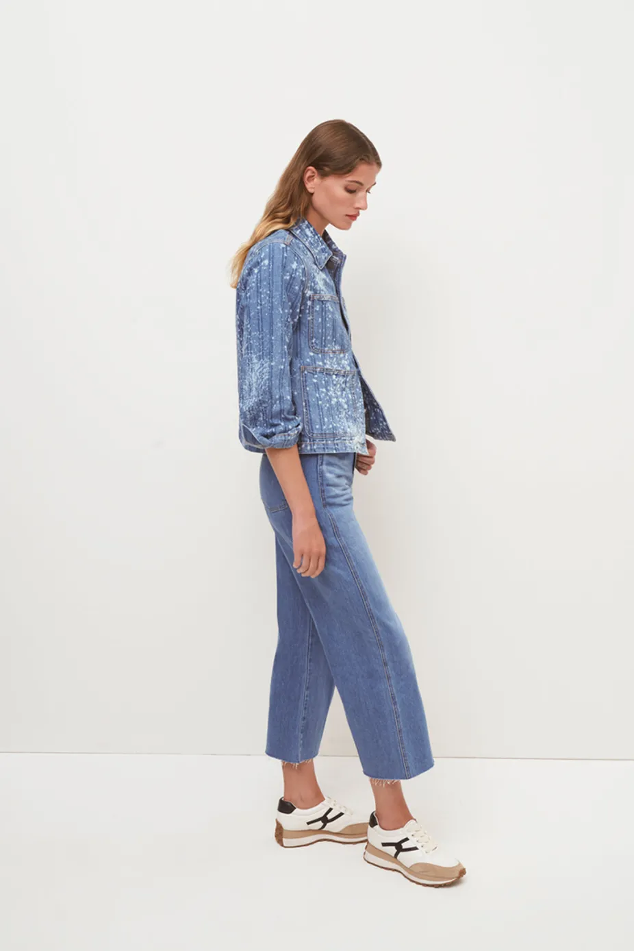 Dahl Acid-Washed Denim Jacket in Sapphire Sun