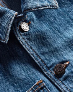 Dahl Striped Denim Jacket in Sapphire Stripe