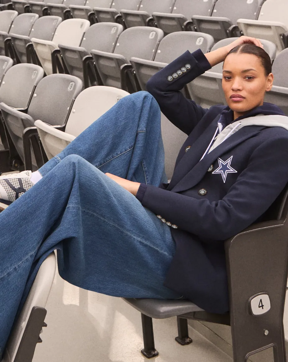 Dallas Cowboys Dickey Jacket in Navy/Silver