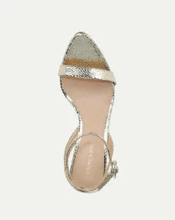 Darcelle Metallic Leather Sandal in Platinum
