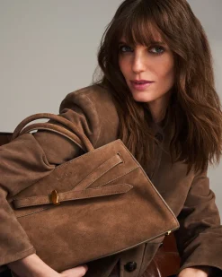 Dash Suede Bag in Bark