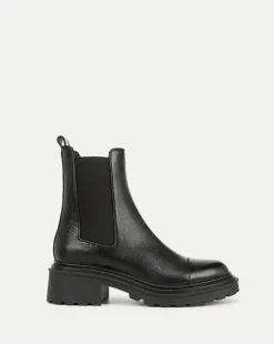 Delilah Leather Bootie in Black