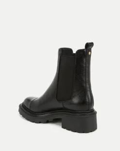 Delilah Leather Bootie in Black