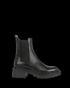 Delilah Leather Bootie in Black