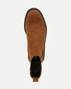 Delilah Suede Bootie in Caramel