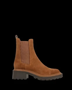 Delilah Suede Bootie in Caramel