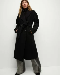Della Wool Dickey Coat in Black