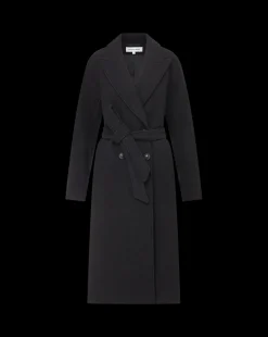 Della Wool Dickey Coat in Black