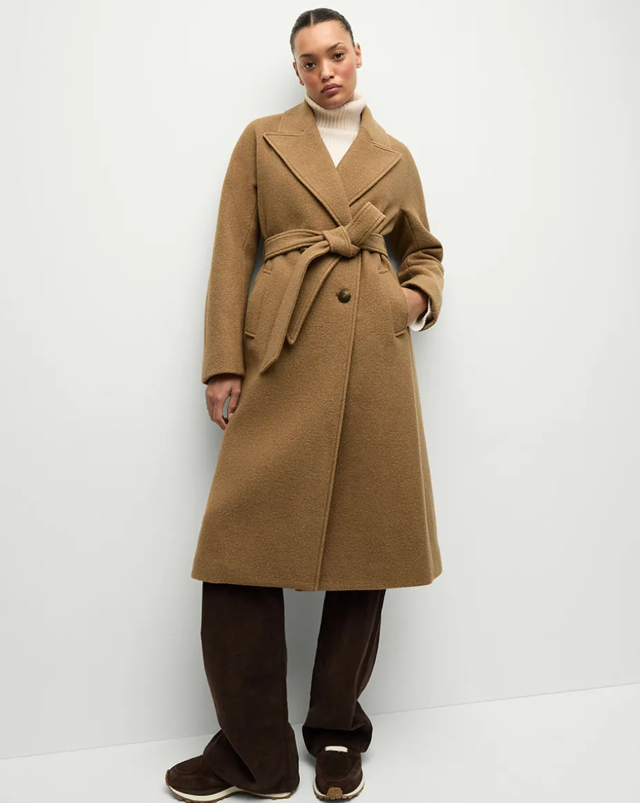 Della Wool Dickey Coat in Dark Camel