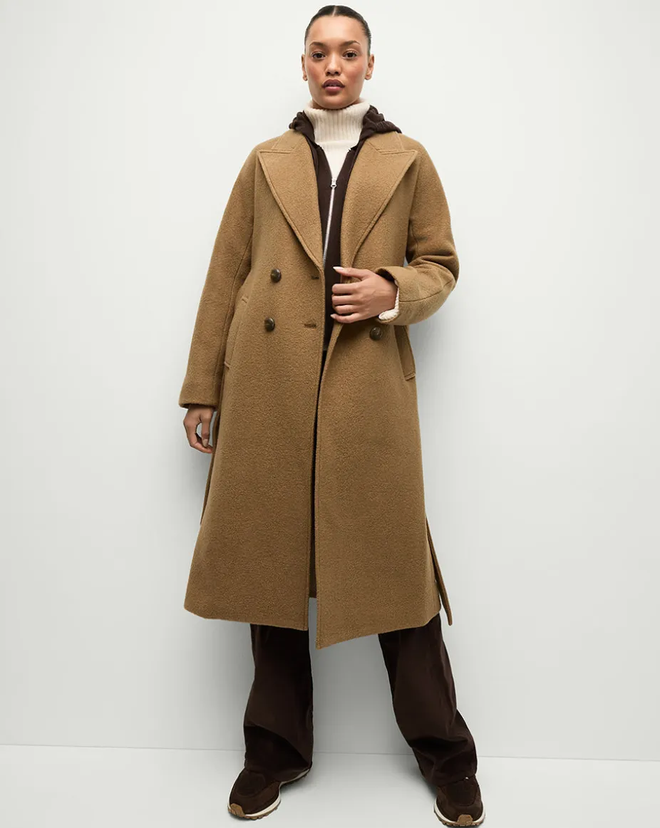 Della Wool Dickey Coat in Dark Camel
