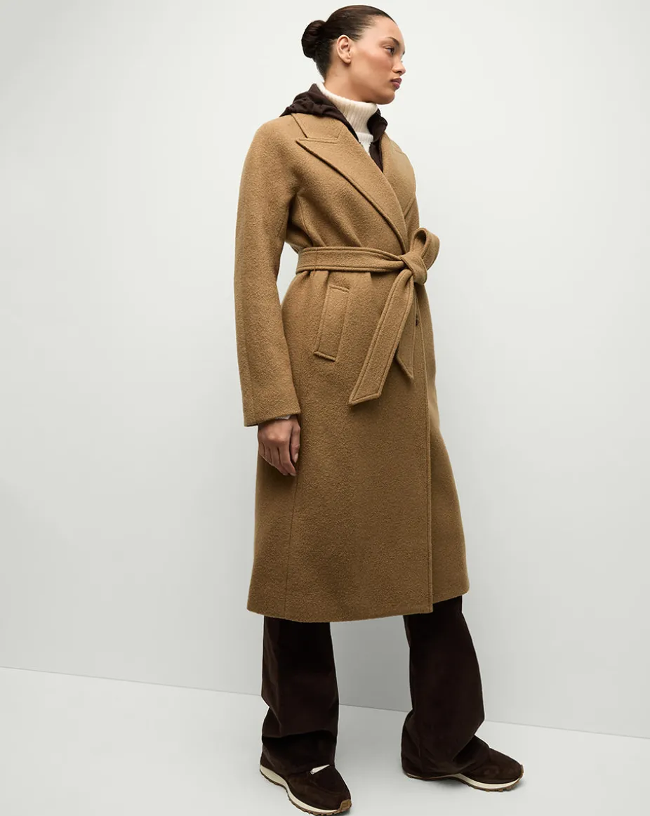 Della Wool Dickey Coat in Dark Camel