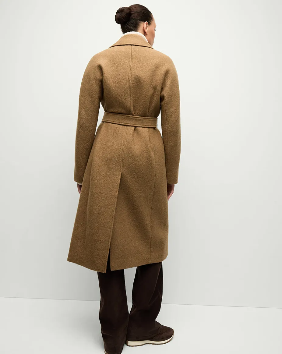 Della Wool Dickey Coat in Dark Camel