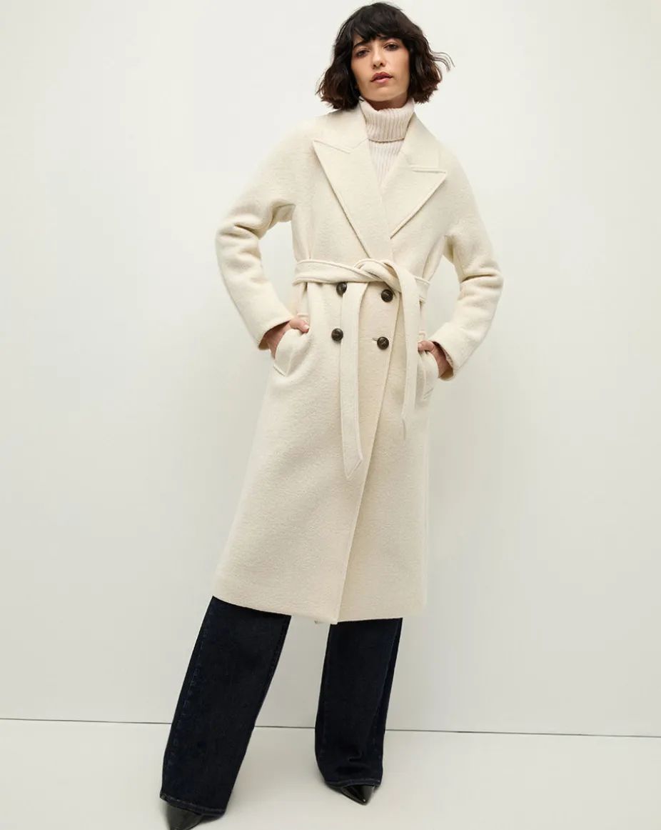 Della Wool Dickey Coat in Ecru