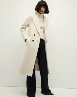 Della Wool Dickey Coat in Ecru