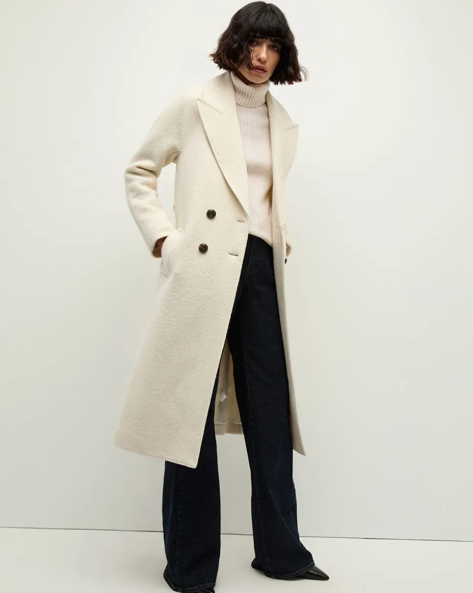 Della Wool Dickey Coat in Ecru