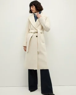 Della Wool Dickey Coat in Ecru