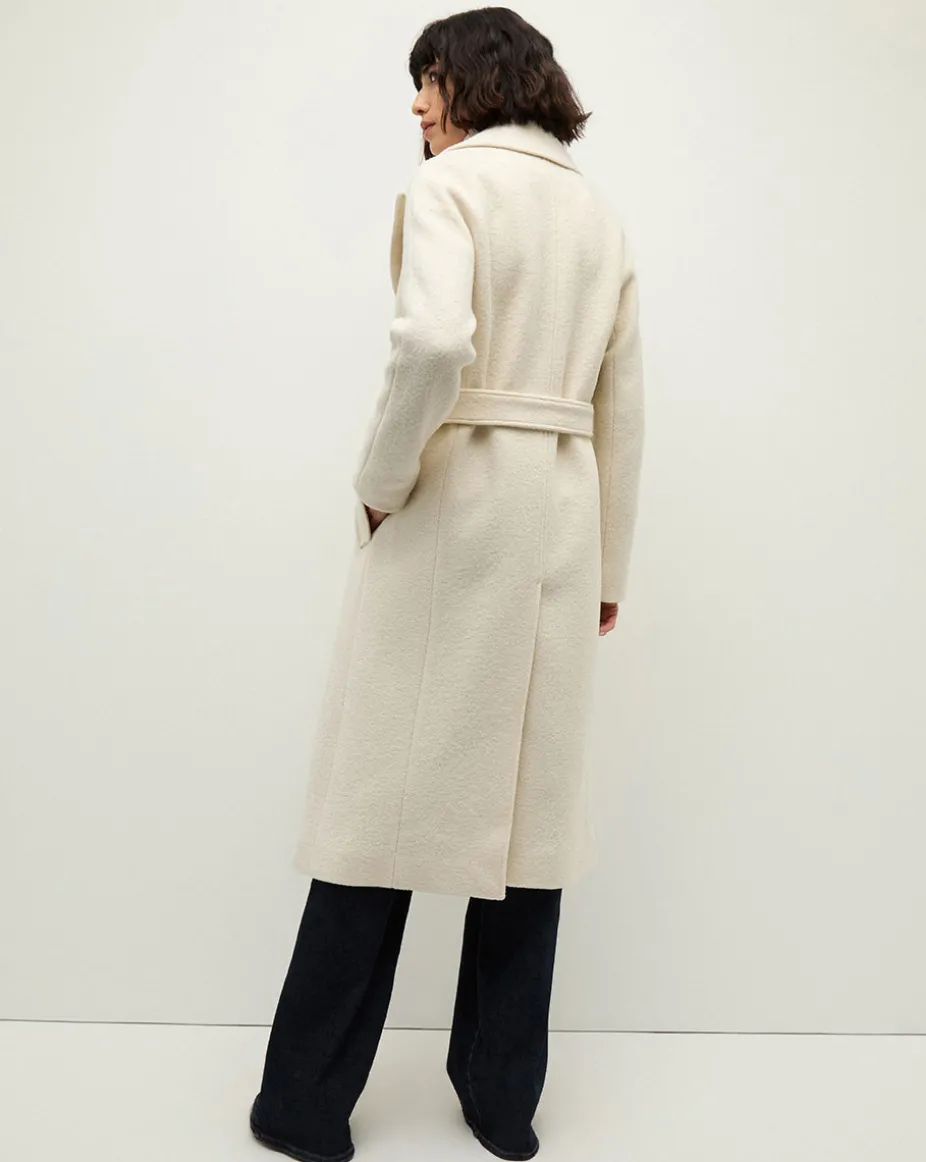 Della Wool Dickey Coat in Ecru