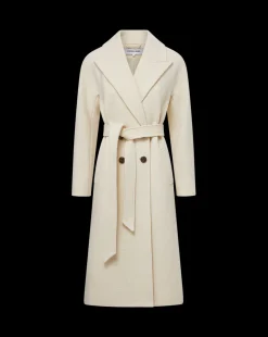 Della Wool Dickey Coat in Ecru