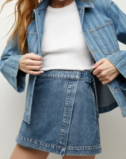 Diaz Denim Skort in Wanderer Dust