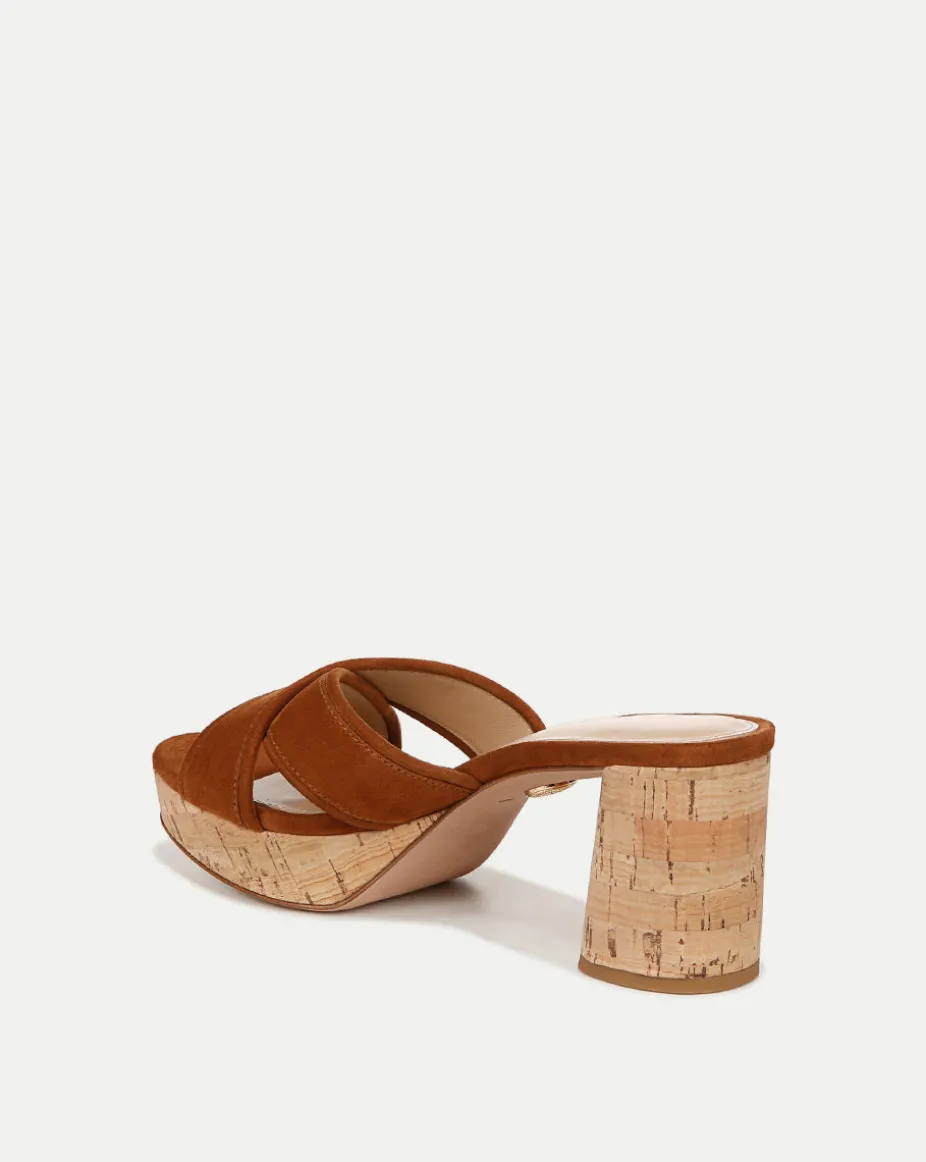Dory Brown Block Cork-Heel Sandal
