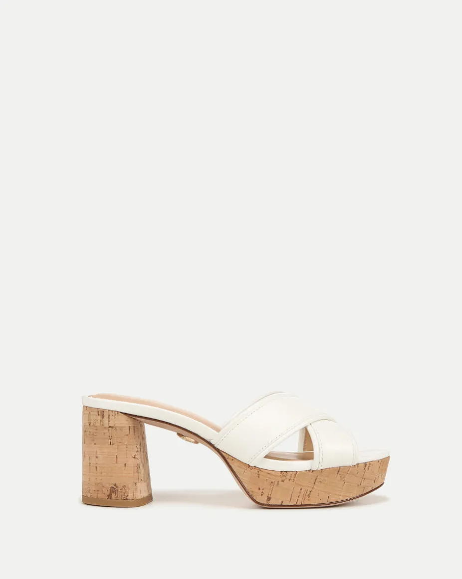 Dory White Cork Block-Heel Sandal