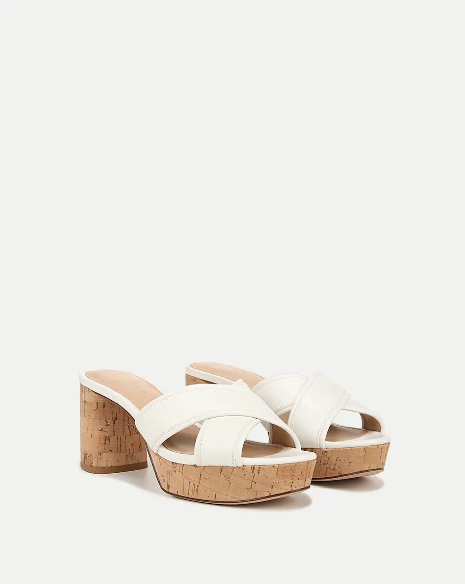 Dory White Cork Block-Heel Sandal