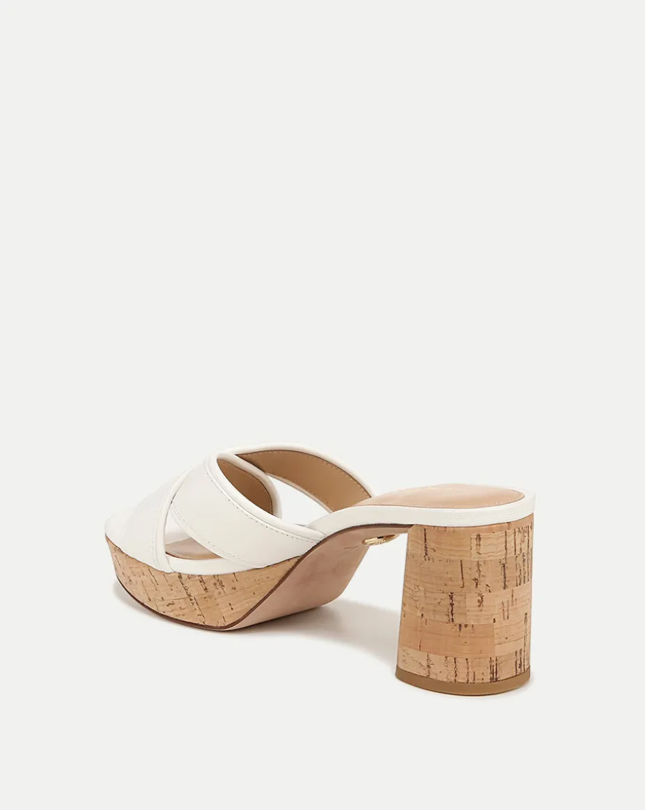 Dory White Cork Block-Heel Sandal