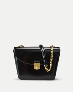 Double Link Flap Bag in Black