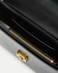 Double Link Flap Bag in Black