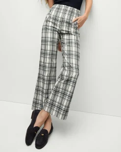 Dova Plaid Pant in Ivory/Navy