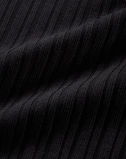 Draya Rhinestone Button Tee in Black