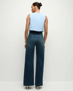 Drexley Cropped Vest in Blue Sky