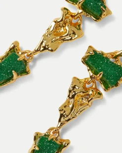 Druzy Linear Earring in Gold