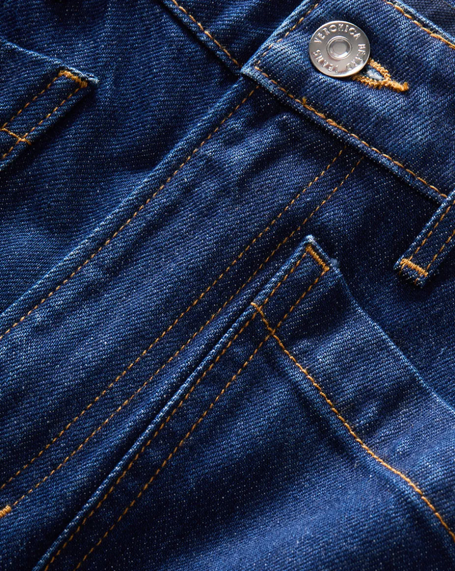 Dylan Cuffed Straight-Leg Jeans in Indigo Denim