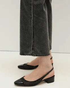Dylan Rhinestone-Stripe Straight-Leg Jean in Washed Black