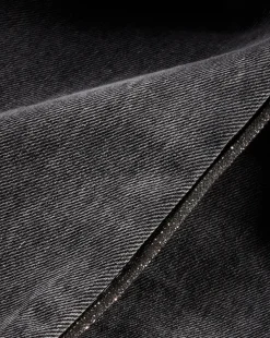 Dylan Rhinestone-Stripe Straight-Leg Jean in Washed Black