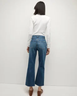 Dylan Straight-Leg Raw Hem Jean in Evening Dusk